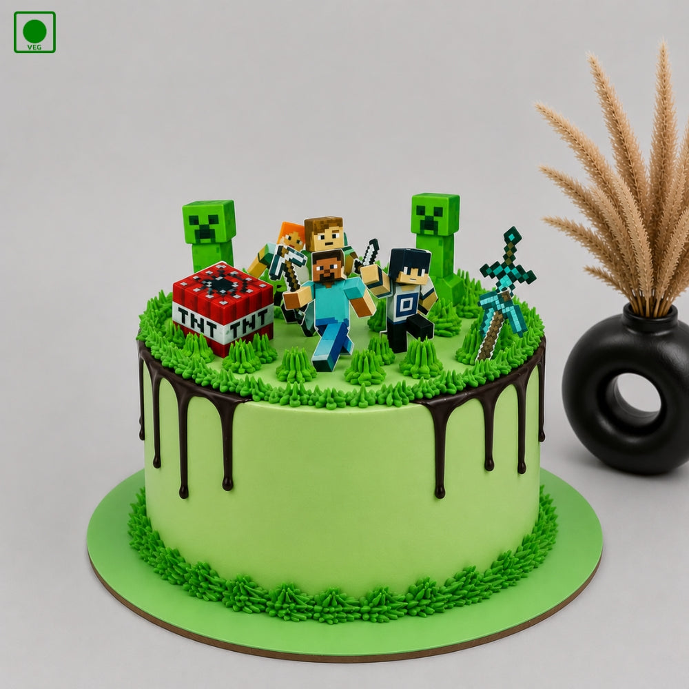Minecraft Adventure Drip Cake – Gurgaon, Delhi & Noida