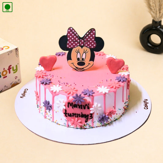 Minnie Mouse Drip Cake - Gurgaon & Delhi NCR | Cakofy