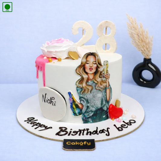 Modern Fashion Birthday Cake – Gurgaon & Delhi NCR | Cakofy