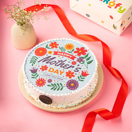 Mother's Day Flower Poster Cake - Online Order