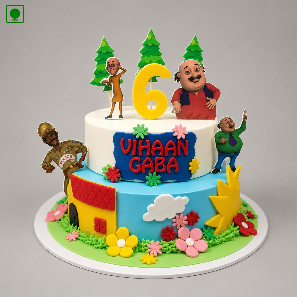 Motu Patlu Designer Cake - Gurgaon & Delhi NCR | Cakofy