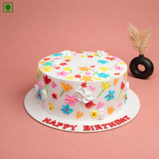 Multicolor Floral Cake - Gurgaon & Delhi NCR | Cakofy