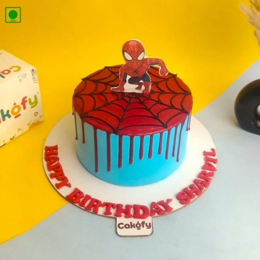 Spider Web Drip Cake