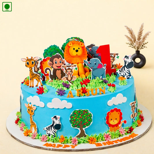 Lion Jungle Theme Designer Birthday Cake