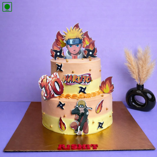 Naruto Theme Two Tier Cake - Gurgaon & Delhi NCR | Cakofy