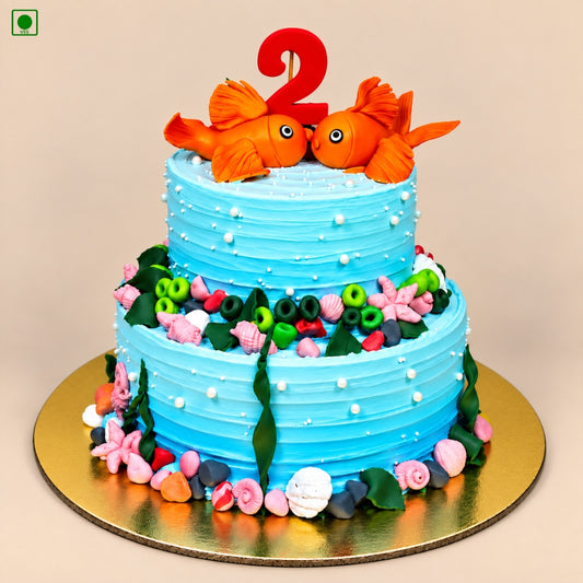 Ocean Fish Birthday Cake - Gurgaon, Delhi & Noida