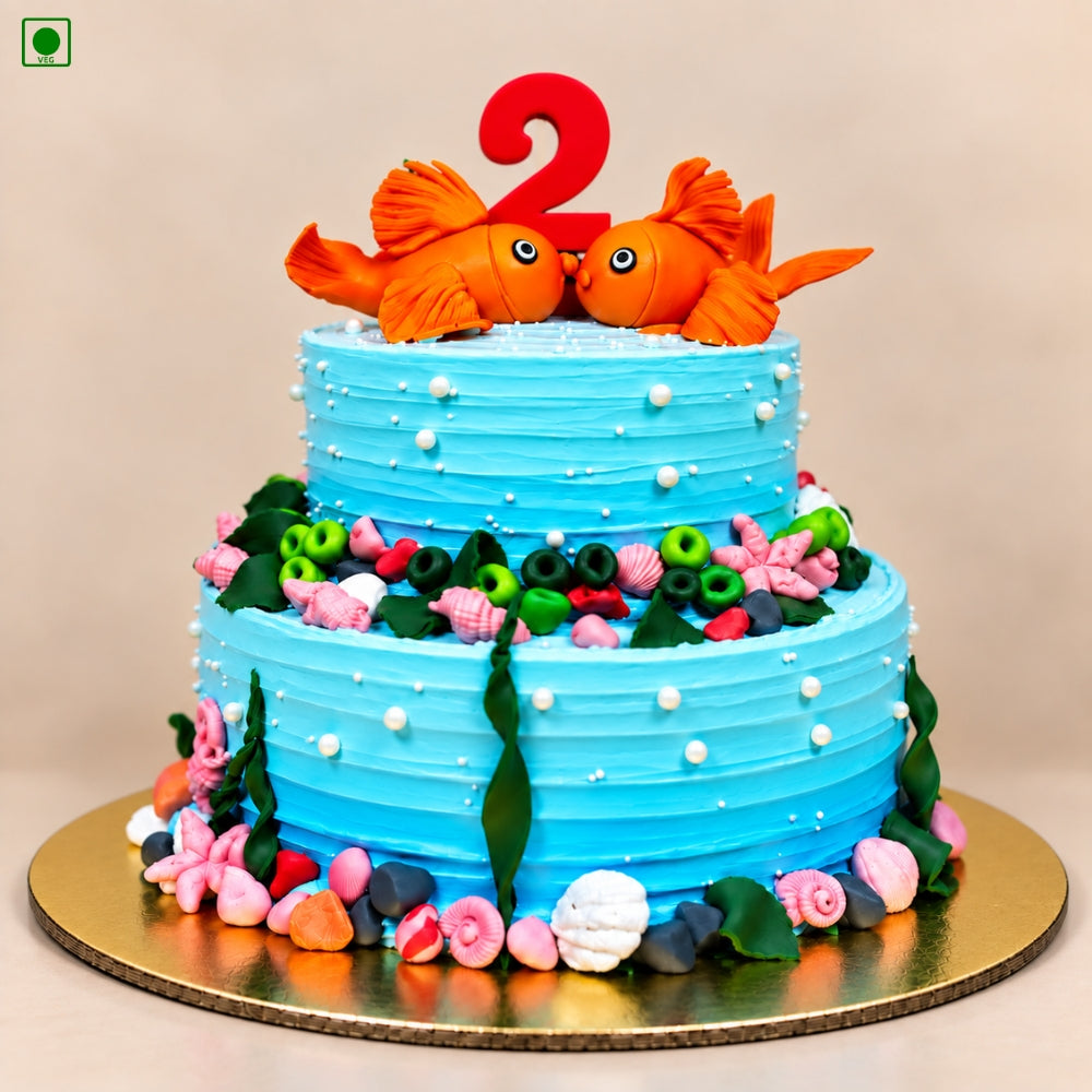 Ocean Fish Birthday Cake - Gurgaon, Delhi & Noida