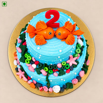 Ocean Fish Birthday Cake - Gurgaon, Delhi & Noida