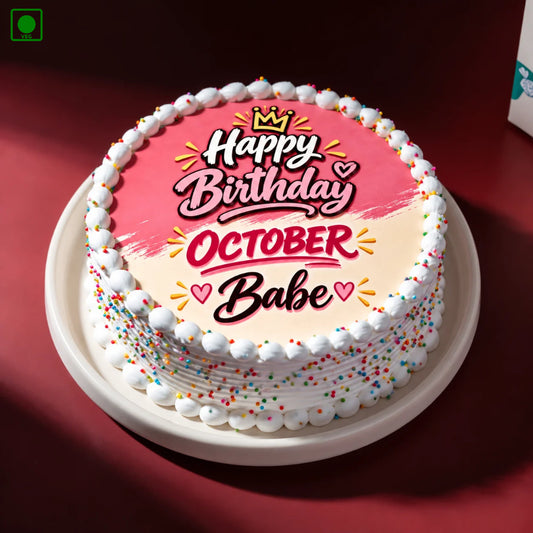October Babe Born Photo Cake - Gurgaon, Delhi & Noida
