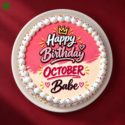 October Babe Born Photo Cake - Gurgaon, Delhi & Noida