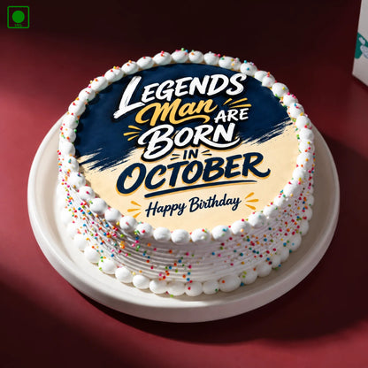 October Man Born Birthday Cake - Gurgaon, Delhi & Noida