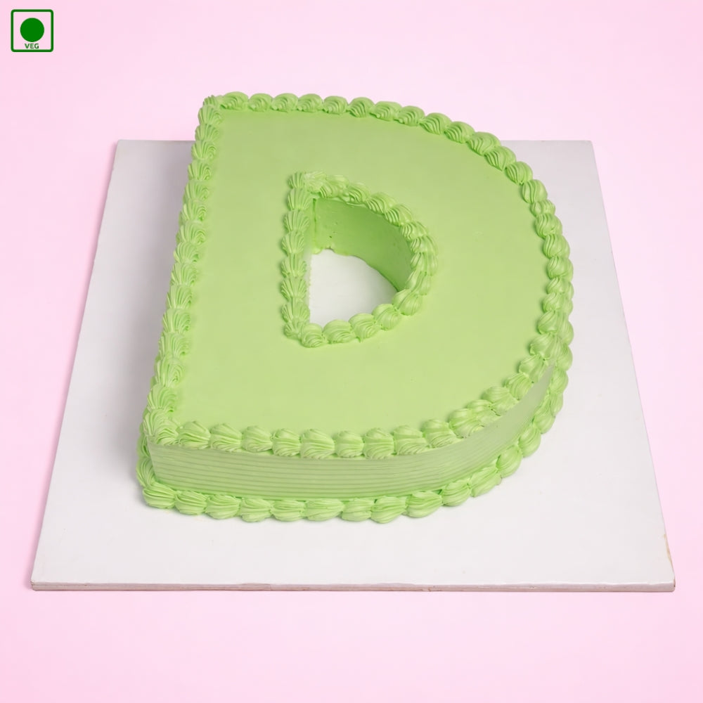 Pastel Green Alphabet Cake - Gurgaon & Delhi NCR | Cakofy