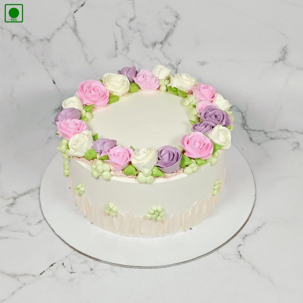 Pastel Floral Buttercream Cake  - Gurgaon & Delhi NCR | Cakofy