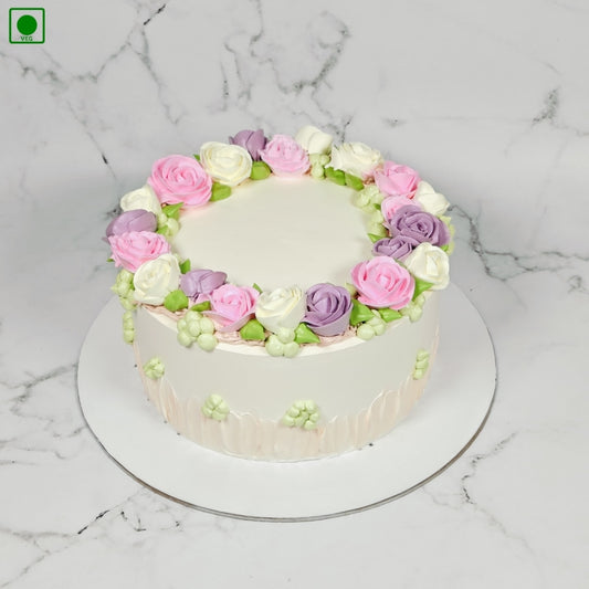 Pastel Floral Buttercream Cake  - Gurgaon & Delhi NCR | Cakofy