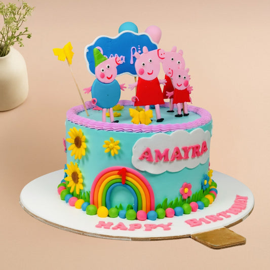 Peppa Family Designer Cake - Gurgaon & Delhi NCR | Cakofy