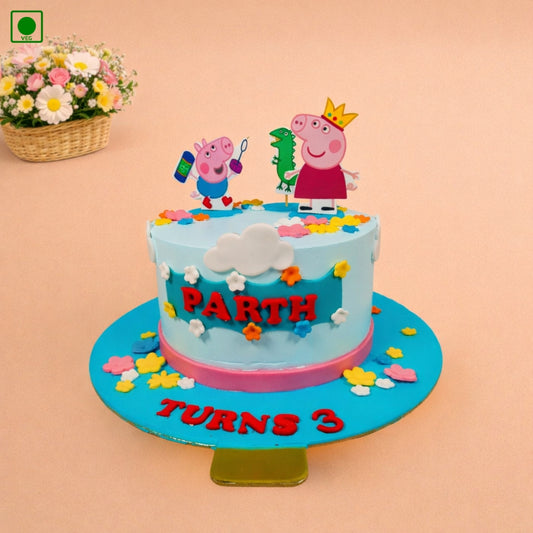 Peppa Pig Cartoon Theme Cake - Gurgaon & Delhi NCR | Cakofy