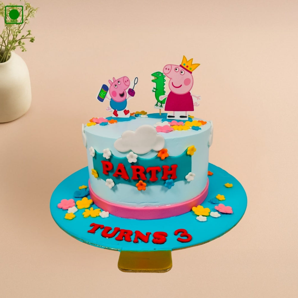 Peppa Pig Cartoon Theme Cake - Gurgaon & Delhi NCR | Cakofy