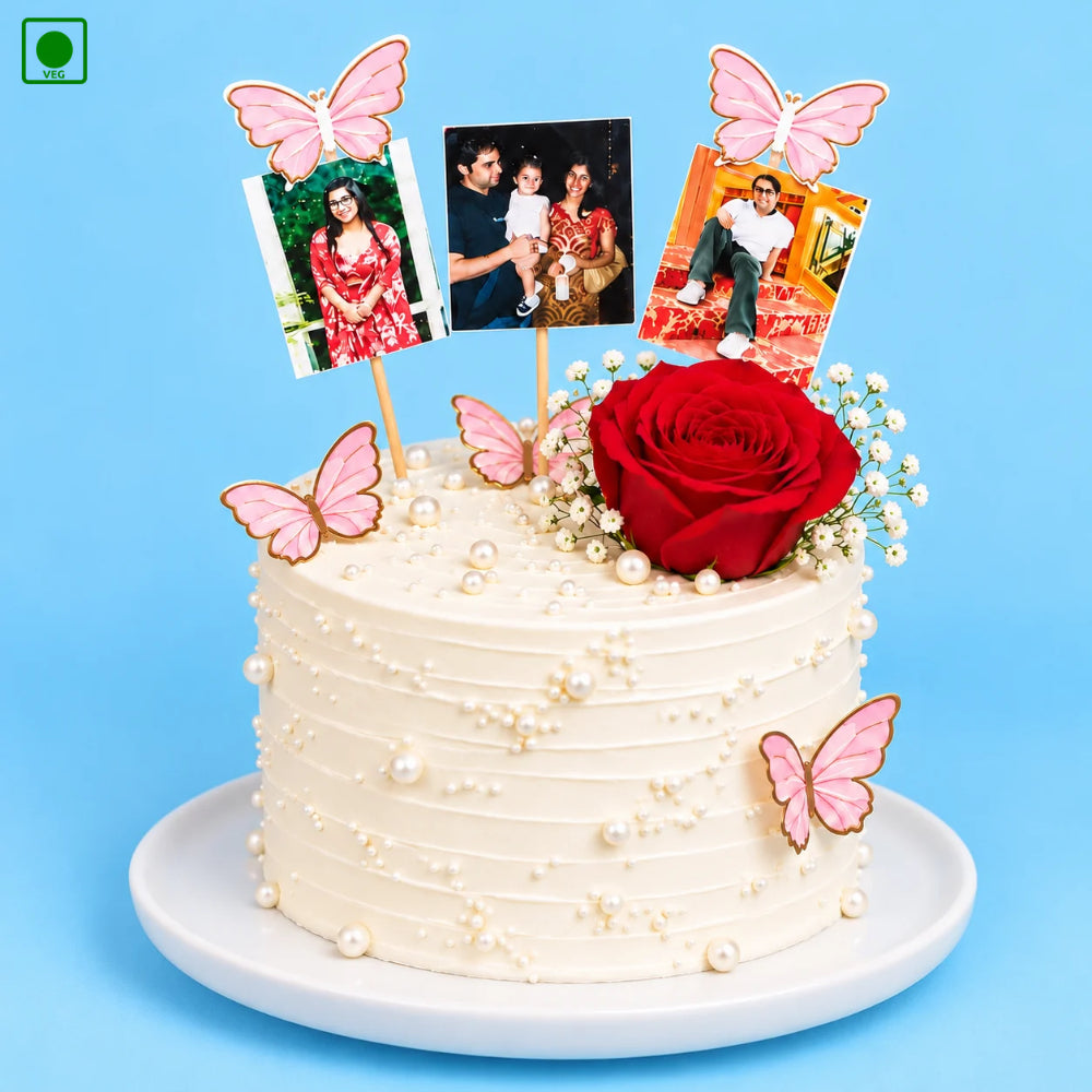 Personalized Rose Photo Cake - Gurgaon, Delhi & Noida