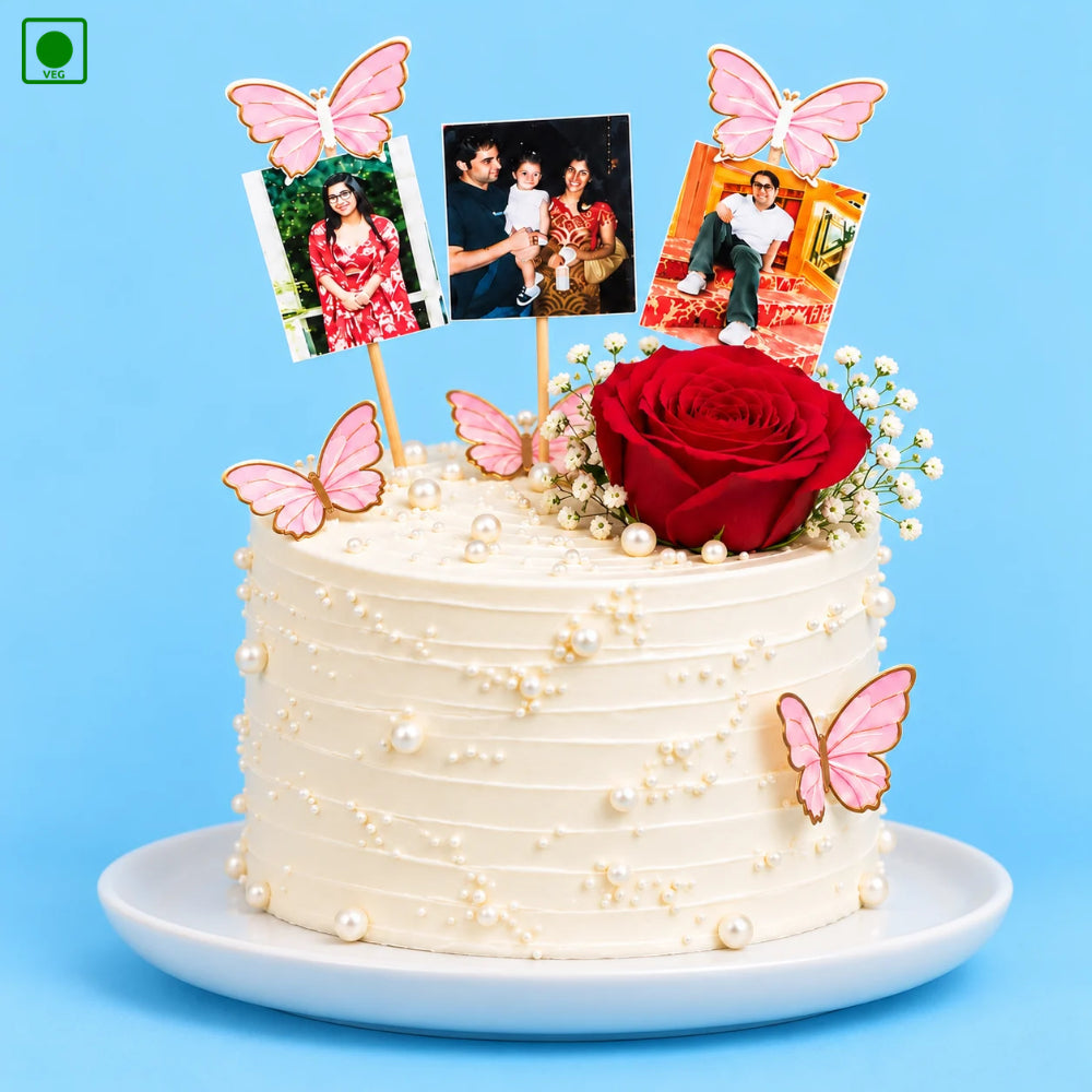 Personalized Rose Photo Cake - Gurgaon, Delhi & Noida