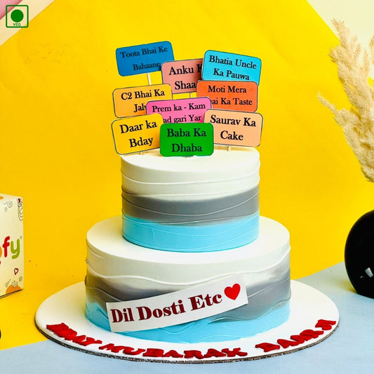 Personalized Compliment Tags Birthday Cake - Gurgaon & Delhi NCR | Cakofy