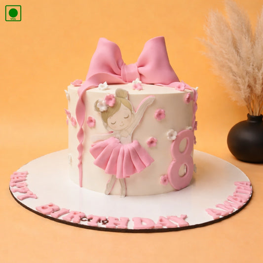 Pink Bow Princess Theme Cake - Gurgaon & Delhi NCR | Cakofy