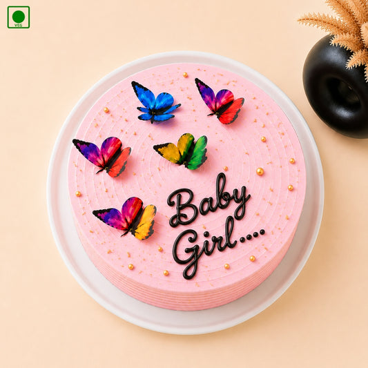 Pink Butterfly Cake - Gurgaon, Delhi & Noida