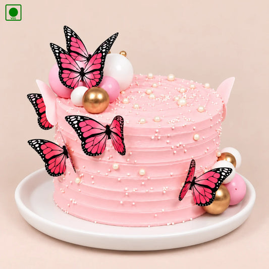 Pink Butterfly Designer Cake - Gurgaon, Delhi & Noida