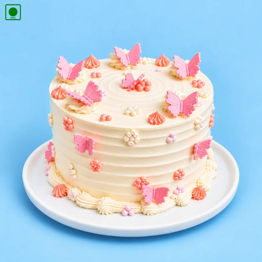 Pink Butterfly Kids Cake - Gurgaon, Delhi & Noida