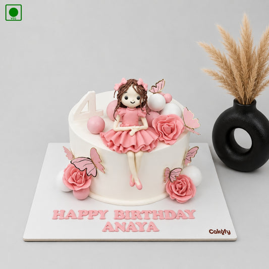 Pink Butterfly Rose Cake – Gurgaon, Delhi & Noida