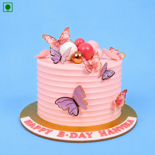 Elegant Pink Butterfly Designer Cake - Gurgaon, Delhi & Noida