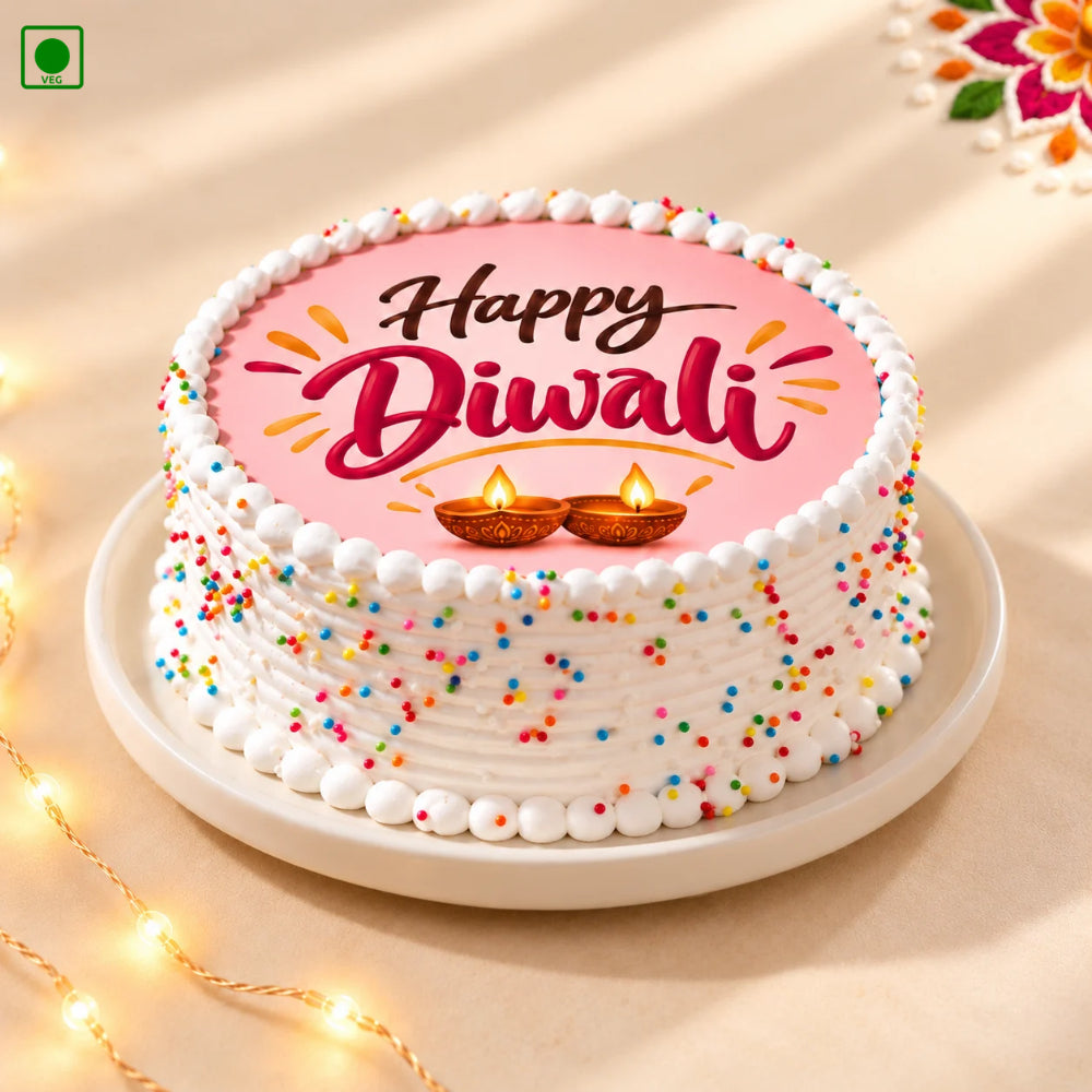 Pink Festive Wishes Cake - Gurgaon, Delhi & Noida