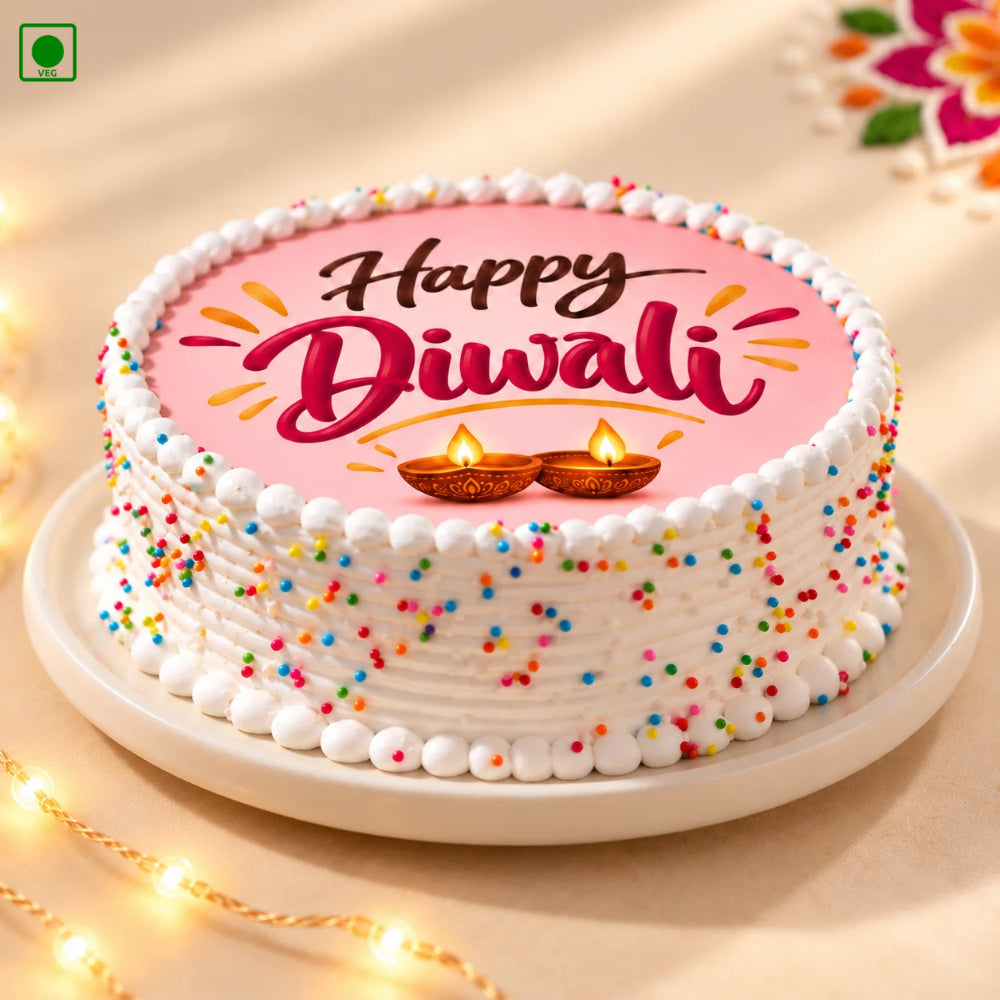 Pink Festive Wishes Cake - Gurgaon, Delhi & Noida