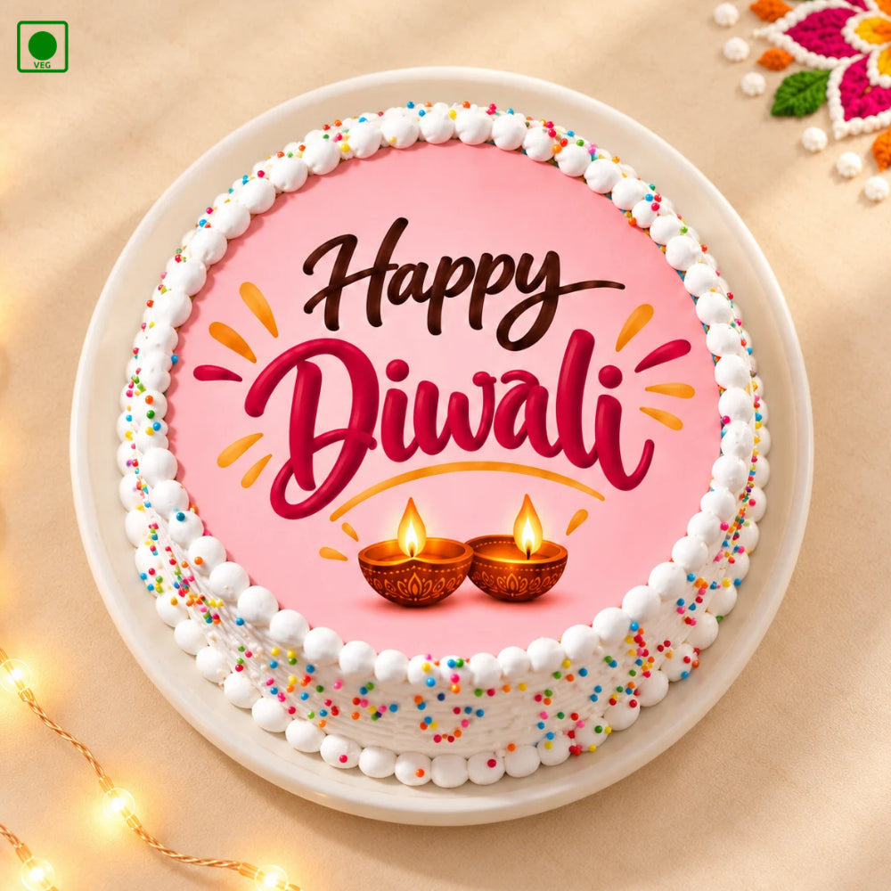 Pink Festive Wishes Cake - Gurgaon, Delhi & Noida