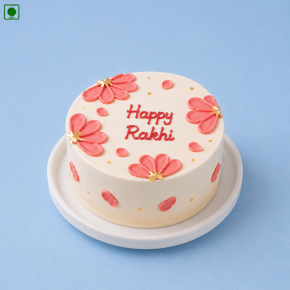 Pink Floral Rakhi Bento Cake