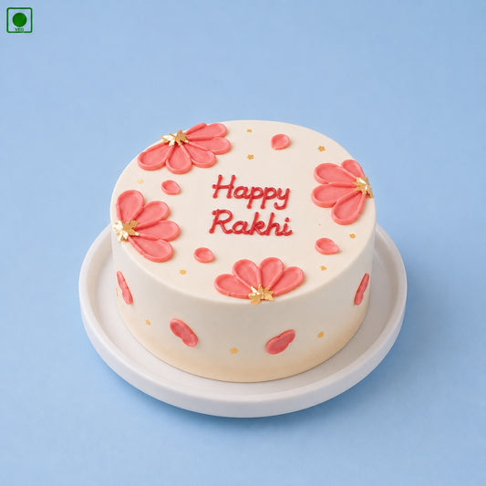 Pink Floral Rakhi Bento Cake