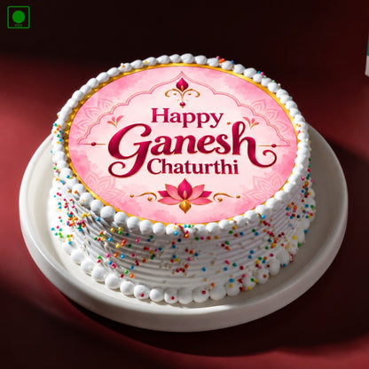 Pink Ganesh Chaturthi Cake - Gurgaon, Delhi & Noida