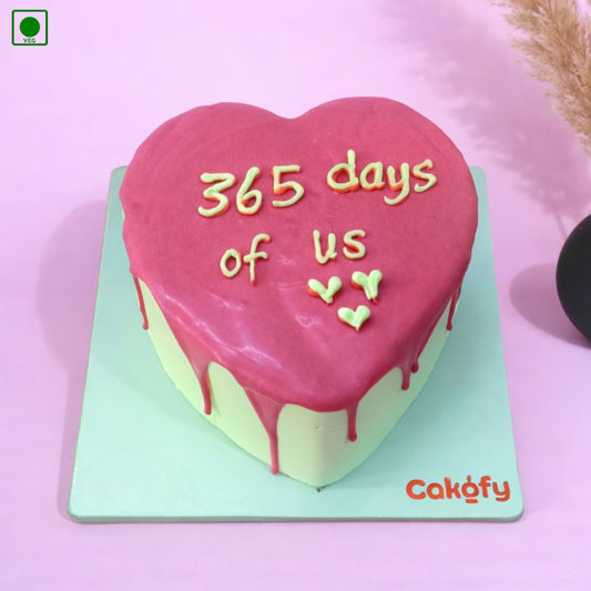 Pink Heart Drip Love Cake - Gurgaon & Delhi NCR | Cakofy