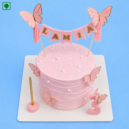 Pink Pearl Butterfly Cake - Gurgaon, Delhi & Noida
