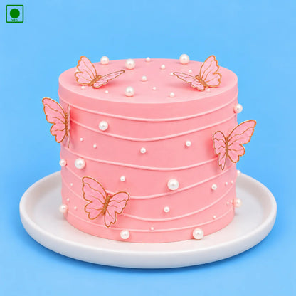 Pink Pearl Butterfly Cake - Gurgaon, Delhi & Noida