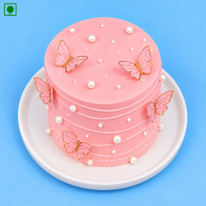Pink Pearl Butterfly Cake - Gurgaon, Delhi & Noida
