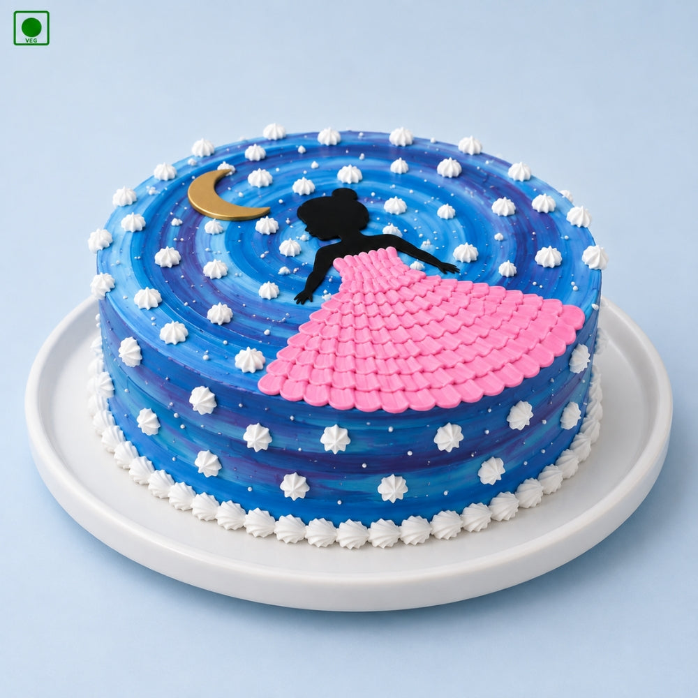 Pink Princess Moon Cake - Gurgaon, Delhi & Noida