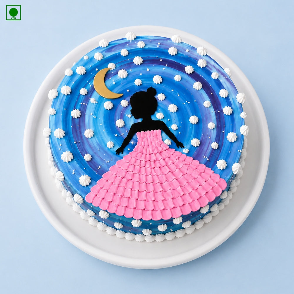 Pink Princess Moon Cake - Gurgaon, Delhi & Noida