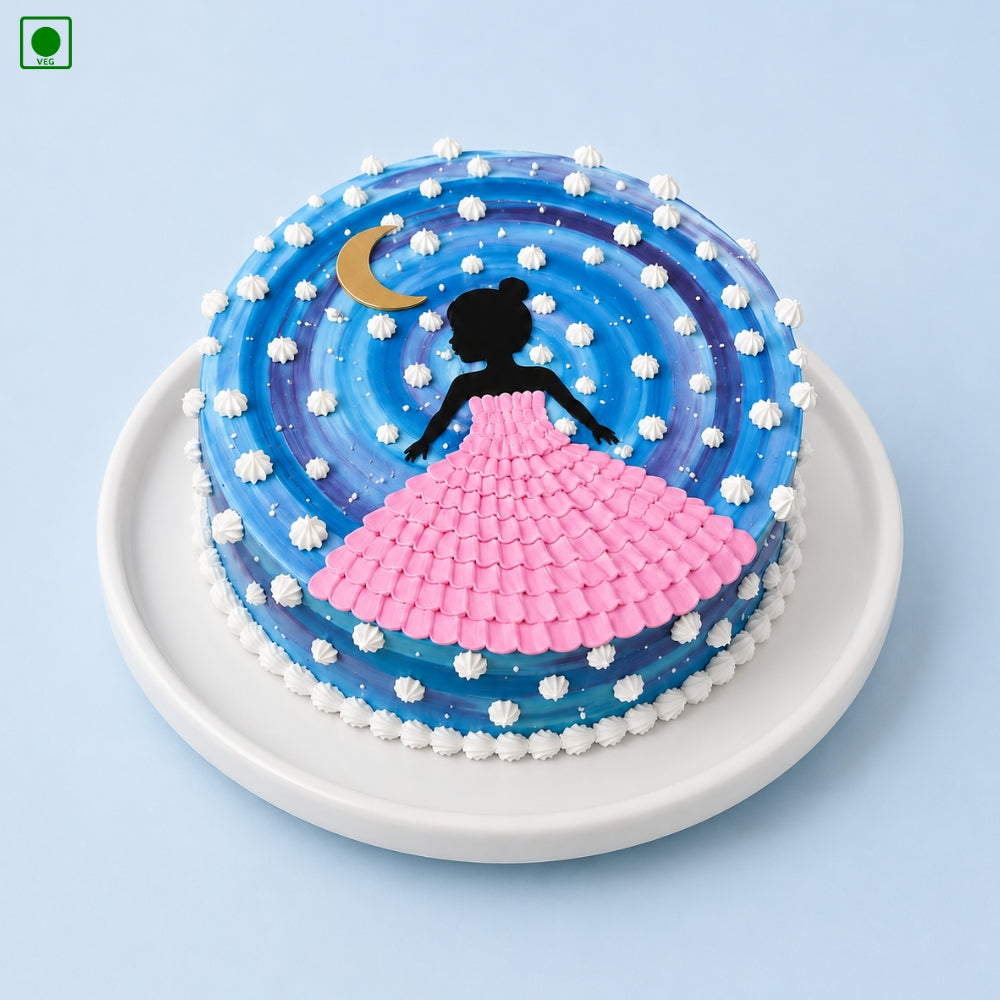Pink Princess Moon Cake - Gurgaon, Delhi & Noida