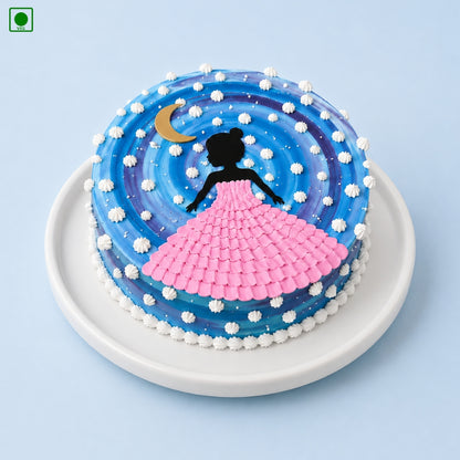 Pink Princess Moon Cake - Gurgaon, Delhi & Noida