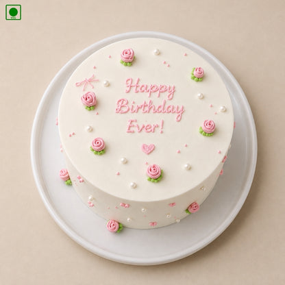 Pink Rose Cream Cake - Gurgaon, Delhi & Noida