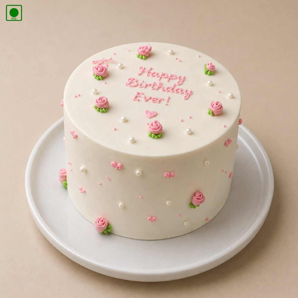 Pink Rose Cream Cake - Gurgaon, Delhi & Noida