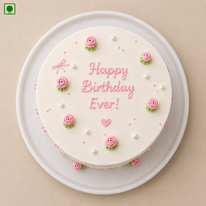 Pink Rose Cream Cake - Gurgaon, Delhi & Noida