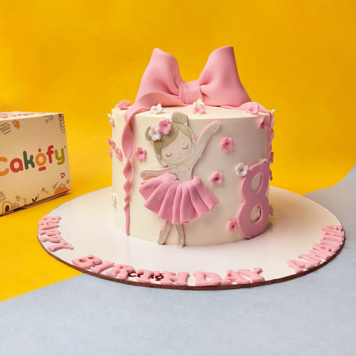 Pink Bow Princess Theme Cake