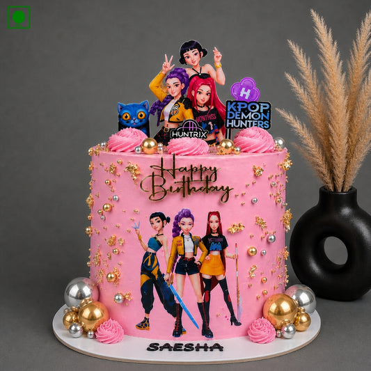 Pink K-Pop Glam Cake - Gurgaon & Delhi NCR | Cakofy
