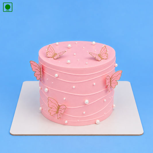 Pink Pearl Butterfly Cake - Gurgaon, Delhi & Noida